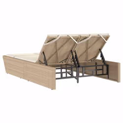 VidaXL 368183 chaise d'extérieur Linge Siège rembourré Polyuréthane, Acier Crème, Blanc - Vue supplémentaire 5