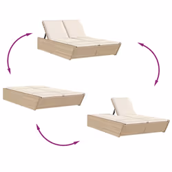 VidaXL 368183 chaise d'extérieur Linge Siège rembourré Polyuréthane, Acier Crème, Blanc - Vue supplémentaire 6