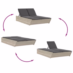 VidaXL 368184 chaise d'extérieur Linge Siège rembourré Polyuréthane, Acier Gris - Vue supplémentaire 6