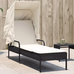 VidaXL 368188 chaise d'extérieur Linge Siège rembourré Polyuréthane, Acier Crème, Blanc