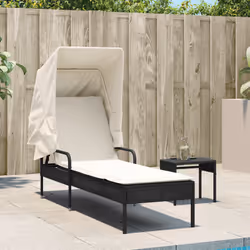 VidaXL 368188 chaise d'extérieur Linge Siège rembourré Polyuréthane, Acier Crème, Blanc