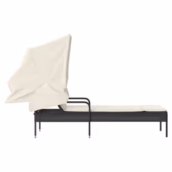 VidaXL 368188 chaise d'extérieur Linge Siège rembourré Polyuréthane, Acier Crème, Blanc - Vue supplémentaire 5