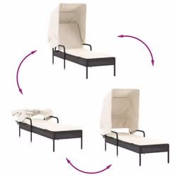 VidaXL 368188 chaise d'extérieur Linge Siège rembourré Polyuréthane, Acier Crème, Blanc - Vue supplémentaire 7