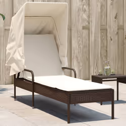 VidaXL 368189 chaise d'extérieur Linge Siège rembourré Polyuréthane, Acier Crème, Blanc