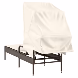 VidaXL 368189 chaise d'extérieur Linge Siège rembourré Polyuréthane, Acier Crème, Blanc - Vue supplémentaire 6