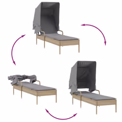 VidaXL 368191 chaise d'extérieur Linge Siège rembourré Polyuréthane, Acier Gris - Vue supplémentaire 7