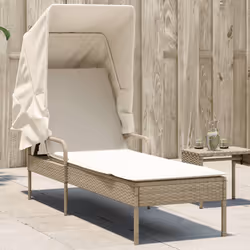 VidaXL 368192 chaise d'extérieur Linge Siège rembourré Polyuréthane, Acier Crème, Blanc
