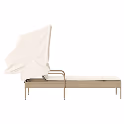VidaXL 368192 chaise d'extérieur Linge Siège rembourré Polyuréthane, Acier Crème, Blanc - Vue supplémentaire 5