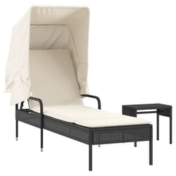 VidaXL 368197 chaise d'extérieur Linge Siège rembourré Polyuréthane, Acier Crème, Blanc