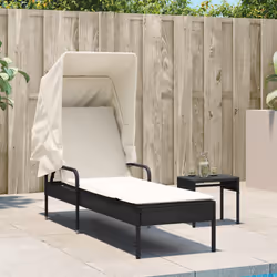 VidaXL 368197 chaise d'extérieur Linge Siège rembourré Polyuréthane, Acier Crème, Blanc