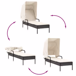 VidaXL 368197 chaise d'extérieur Linge Siège rembourré Polyuréthane, Acier Crème, Blanc - Vue supplémentaire 8