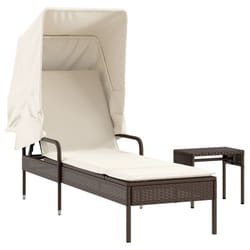VidaXL 368198 chaise d'extérieur Linge Siège rembourré Polyuréthane, Acier Crème, Blanc