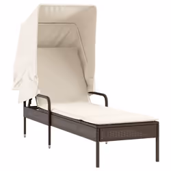 VidaXL 368198 chaise d'extérieur Linge Siège rembourré Polyuréthane, Acier Crème, Blanc - Vue supplémentaire 5