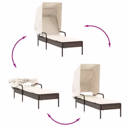 VidaXL 368198 chaise d'extérieur Linge Siège rembourré Polyuréthane, Acier Crème, Blanc - Vue supplémentaire 8