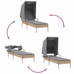 VidaXL 368200 chaise d'extérieur Linge Siège rembourré Polyuréthane, Acier Gris - Vue supplémentaire 7