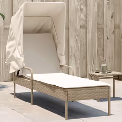 VidaXL 368201 chaise d'extérieur Linge Siège rembourré Polyuréthane, Acier Crème, Blanc