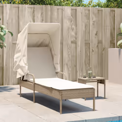 VidaXL 368201 chaise d'extérieur Linge Siège rembourré Polyuréthane, Acier Crème, Blanc