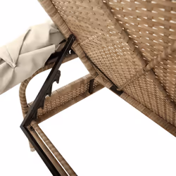 VidaXL 368201 chaise d'extérieur Linge Siège rembourré Polyuréthane, Acier Crème, Blanc - Vue supplémentaire 8