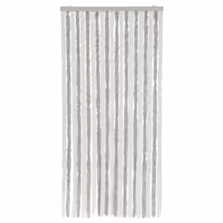 vidaXL Rideau anti-mouches gris clair et blanc 90x200 cm chenille