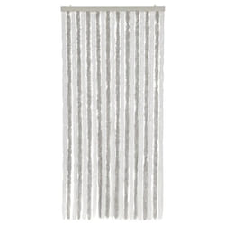 vidaXL Rideau anti-mouches gris clair et blanc 90x200 cm chenille