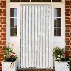 vidaXL Rideau anti-mouches gris clair et blanc 90x220 cm chenille