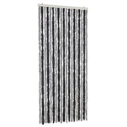 vidaXL Rideau anti-mouches gris et noir 56x185 cm chenille