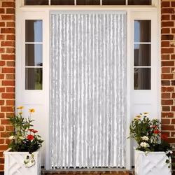 vidaXL Rideau anti-mouches gris 90x200 cm chenille