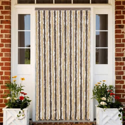 vidaXL Rideau anti-mouches marron foncé et beige 90x200 cm chenille