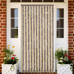 vidaXL Rideau anti-mouches marron beige 100x220 cm chenille