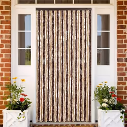 vidaXL Rideau anti-mouches beige et marron clair 100x200 cm chenille