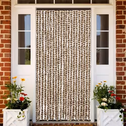 vidaXL Rideau anti-mouches beige et marron 90x200 cm chenille