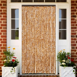 vidaXL Rideau anti-mouches ocre et blanc 90x200 cm chenille