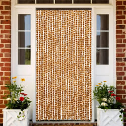 vidaXL Rideau anti-mouches Ocre/Blanc 100x200 cm