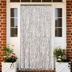 vidaXL Rideau anti-mouches taupe et blanc 100x200 cm chenille