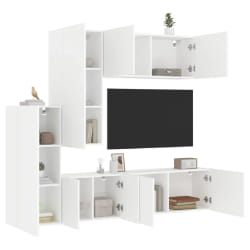 vidaXL Unités murales TV 5 pcs - Blanc