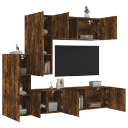 vidaXL Unités murales TV 5 pcs - Chêne fumé