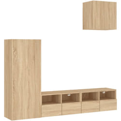 vidaXL Unités murales TV 4 pcs chêne sonoma bois d'ingénierie