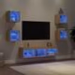 vidaXL Unités murales TV avec LED 7 pcs chêne sonoma bois d'ingénierie