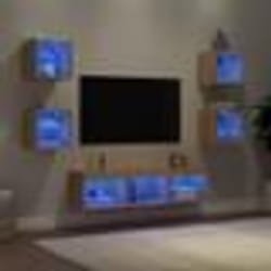 vidaXL Unités murales TV avec LED 7 pcs chêne sonoma bois d'ingénierie