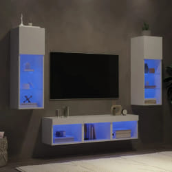 vidaXL Unités Murales TV LED Blanc