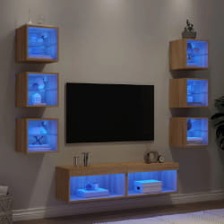 vidaXL Unités murales TV avec LED