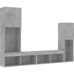 Vidaxl - Unités murales tv avec led 4 pcs gris béton bois d'ingénierie