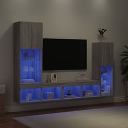 Vidaxl - Unités murales tv avec led 4 pcs gris sonoma bois d'ingénierie