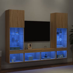 Vidaxl - Unités murales tv avec led 5 pcs chêne sonoma bois d'ingénierie