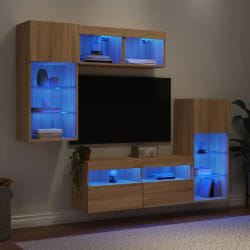 vidaXL Unités murales TV avec LED - 5 pcs