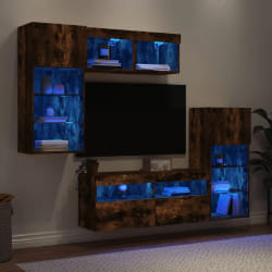 vidaXL Unités murales TV avec LED