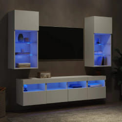 vidaXL Meubles TV LED - Blanc