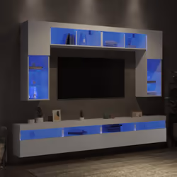 Cet ensemble de meuble TV mural est la solution parfaite pour votre espace de vie afin de maximiser l'espace et de garder les ...
