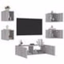 vidaXL Meuble TV muraux 5 pcs avec lumières LED sonoma gris