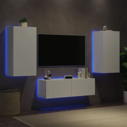 Vidaxl - Meuble tv muraux 3 pcs avec lumières led blanc